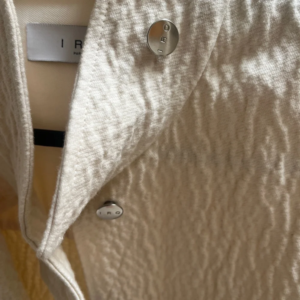 IRO Rosana oversized cream textured jacket size 36 - Picture 4 of 10